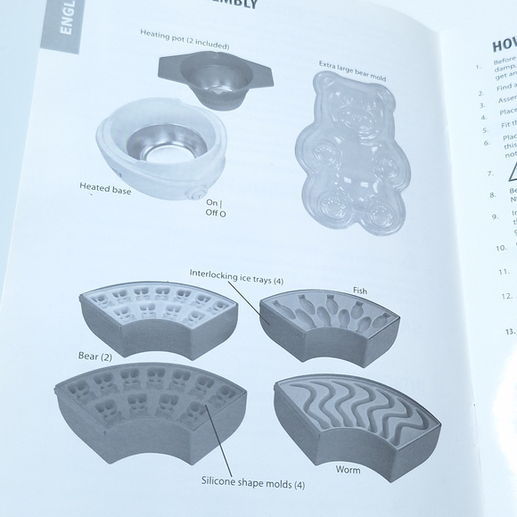 Nostalgia Electric Giant Candy Gummy Bear Maker Fish and Worm Molds - Picture 9 of 9